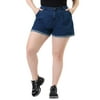 Agnes Orinda Juniors' Plus Jean Short Zipper Roll Up Hem Stretched Denim Shorts