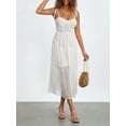 thumbnail image 3 of Biezeib Women's Summer Midi Cami Dress White Sleeveless Backless Sheer Lace Party Dresses, 3 of 6