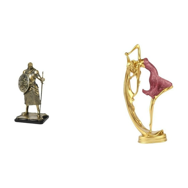 Figura de escritorio,Estatua de caballero,artesanía artística,coleccionable,escritorio,oficina,Figura decorativa,pieza de arte,decoración del hogar,Estatua de niña bailando,Estatua de