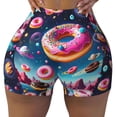 thumbnail image 2 of Fotbe Starry Sky Colorful Donut Shorts Sin Costuras – Shorts Deportivos de Cintura Alta para Mujer, Elásticos para Gimnasio, Yoga, Running o Ciclismo-XX-Large, 2 of 8