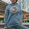 thumbnail image 2 of Distressed The Eyes Are Useless When the Mind Is Blind Quote - Boho Art Merch Gift, Light Blue Hooded Sweatshirt or Hoodie, Medium, 2 of 5