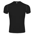 thumbnail image 2 of Toptie Men's Compression Base Layer, Short Sleeve Sports Top, Athletic Workout T-Shirt-Black-XXL, 2 of 8