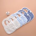 thumbnail image 4 of Babero en forma de U, toalla para saliva de bebé, gasa de algodón engrosada de 8 capas, color liso, babero antiescupitajos para bebés recién nacidos masculinos y femeninos, 4 of 5