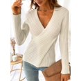 thumbnail image 3 of CUPSHE Women's Classic Cozy Rib Wrap Sweater, Sizes XS-XL, 3 of 7