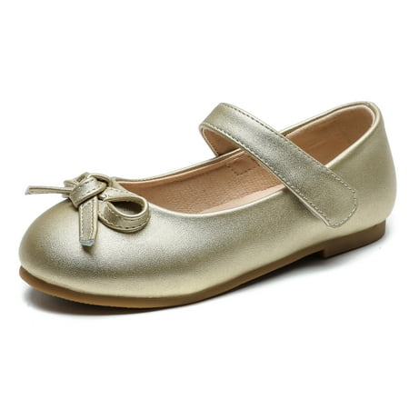 

DADAWEN Toddler Girls Mary Jane Flats Flower Girl Dress Shoes Princess Ballerina Flats Gold 6 Toddler