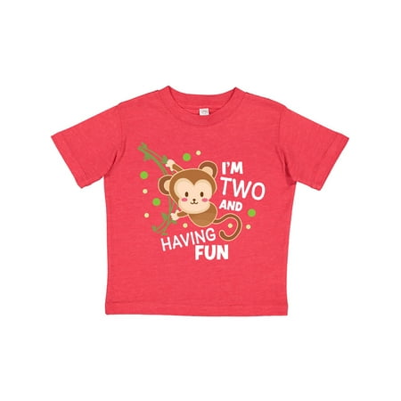 

Inktastic I m Two and Having Fun with Monkey Gift Toddler Boy or Toddler Girl T-Shirt