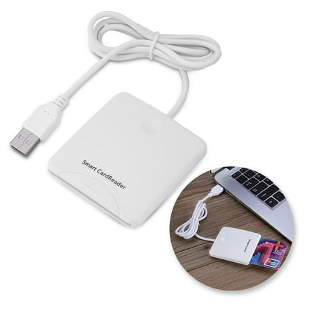 WALFRONT STW White Portable USB Full Speed Smart Chip Reader IC Mobile Bank Credit Card Readers             , Credit Card Readers, Card