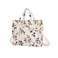 thumbnail image 7 of FORMRS Womens Corduroy Tote Bag Crossbody Shoulder Handbag with Pocket, Floral Plaid, 7 of 7