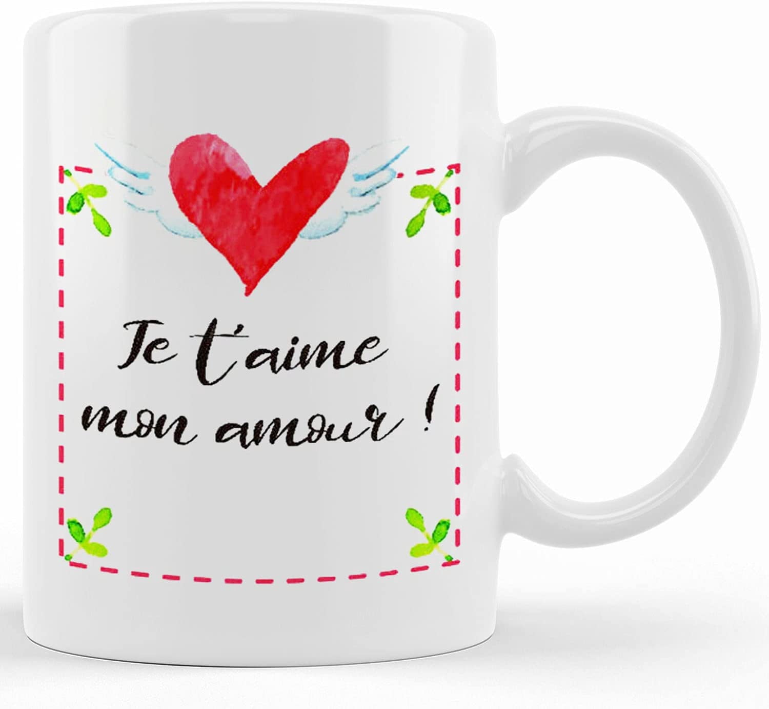 Je T Aime Print Tasse Caf Coeur Pour Fianc Amour French Quote Romantic Mug Ceramic Novelty Coffee Mug Tea Cup Gift Present For Birthday Christmas Thanksgiving Festival 11oz Or Walmart Com