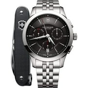 Victorinox Alliance Chronograph , Black dial, Stainless Steel Bracelet with SAK,