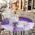 thumbnail image 3 of Purple Gray Block Elastic Fitted Round Table Cover Abstract Art Waterproof Outdoor Tablecloth for Holiday Party, Picnic, Patio & Dining Fits Tables Up to 36"-44", 3 of 8