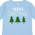 thumbnail image 4 of Inktastic Merry Christmas Green Plaid Christmas Trees Boys or Girls Long Sleeve Toddler T-Shirt, 4 of 5