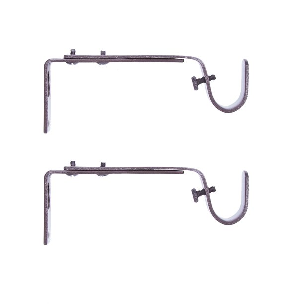 Soportes ajustables Kenney para barras de cortina, color moca (paquete de 2)