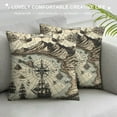 thumbnail image 3 of COMIO Island Map Throw Pillow Cushion Cover, Super Detailed Treasure Map Grungy Rustic Pirates Gold Secret Sea History Theme, Decorative Square Accent Pillow Case, Beige Brown, 3 of 5