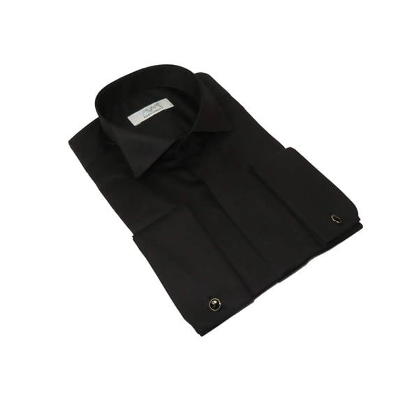 Mens CEREMONIA Tuxedo Formal Shirt 100% Cotton Turkey Slim Fit #stn 15 aty black