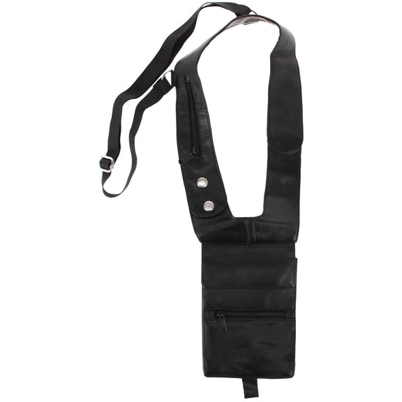 CTM Leather Deluxe Travel Shoulder Wallet
