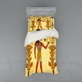 thumbnail image 2 of Ambesonne Ethnic Bedding Set 4 Pcs, Egyptian Hieroglyph Myth, Queen, Pale Yellow Marigold Red, 2 of 3