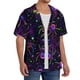thumbnail image 2 of Balery Multi-colored Spiders Camisa Casual de Manga Corta con Botones para Hombre, Texturizada, Estilo Cubano, para Playa, Verano-Small, 2 of 5