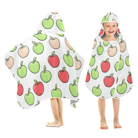 joogoo Apples Fruits Kids Hooded Beach Towel Baby Bath Towel 23.5"x50"