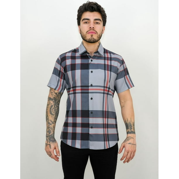 Camisa Cuadrada Vassari By Barabas Para Caballero Walmart en línea