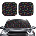 thumbnail image 2 of Gukieu Rainbow Snowflake Print Car Windshield Sun Visor, Foldable Anti-UV Car Sun Visor Suitable for Vans, Trucks Car Accessories-Large, 2 of 6