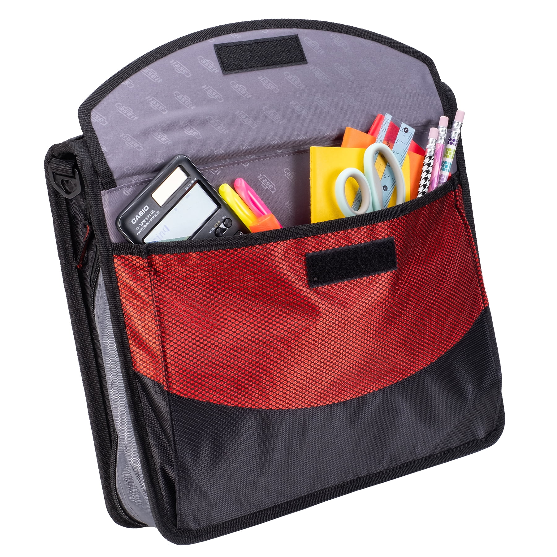 Case•it Dual-121-a, Binder 2-in-1 Zipper Binder, Black, Assembled product height 13" x depth 3.14 x width 12.99", Handle and shoulder strap