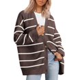 thumbnail image 1 of 2023 Women's Open Front Oversized V Neck Lightweight Knit Sweater Cardigan Outwear, 1 of 5