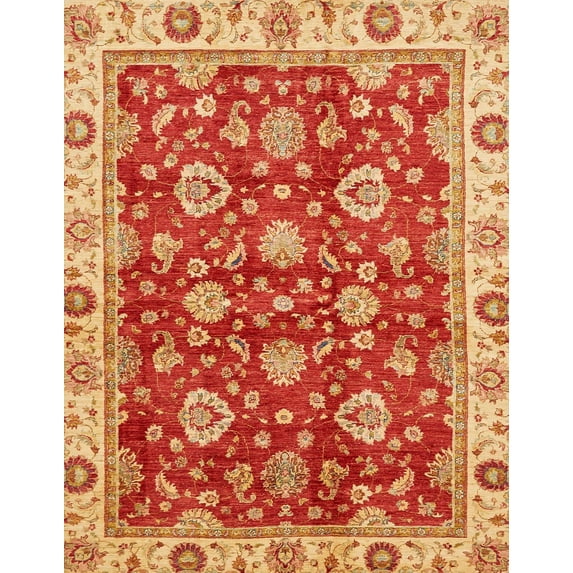 Ahgly Company Machine Washable Indoor Rectangle Abstract Orange Area Rugs, 8' x 12'