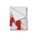 thumbnail image 2 of Fitness Soft Flannel Fleece Throw Blanket, Red Heart with Stains Splashes and Dumbbell Grunge Love Design, Cozy Plush for Indoor and Outdoor Use, 60" x 80", Red and White, by Ambesonne, 2 of 6