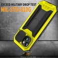 thumbnail image 3 of Allytech Rugged Case for iPhone 15 Plus with Screen Protector & Camera Lens Sliding Cover, Anti-Drop Shockproof Dustproof Hidden Kickstand Heavy Duty Triple-Layer Protection Shell, Yellow, 3 of 7