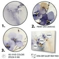 thumbnail image 3 of Designart "Beige-Purple Decorative Violets" Violets Wall Art Living Room, 3 of 7