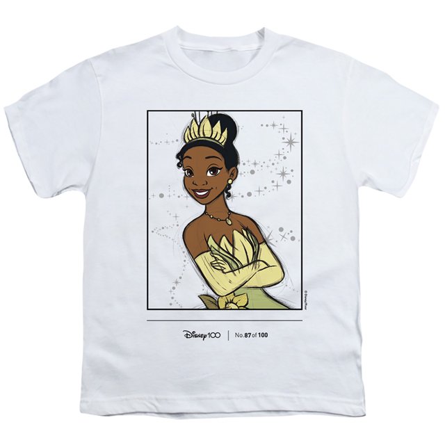 The Princess and the Frog - Camiseta 100th Anniversary Edition de Tiana para Niños/Niñas (Blanco)