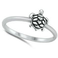thumbnail image 4 of Cute Tiny Sea Turtle Animal .925 Sterling Silver Band Jewelry Female Male Unisex Size 8, 4 of 4