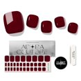 thumbnail image 1 of Adora Couture Tiras de uñas de gel semicuradas pegatinas de pedicura | 32 pegatinas para uñas de los pies de color rojo brillante | Tiras de gel para pedicura | Envolturas de uñas de gel semicuradas q, 1 of 5