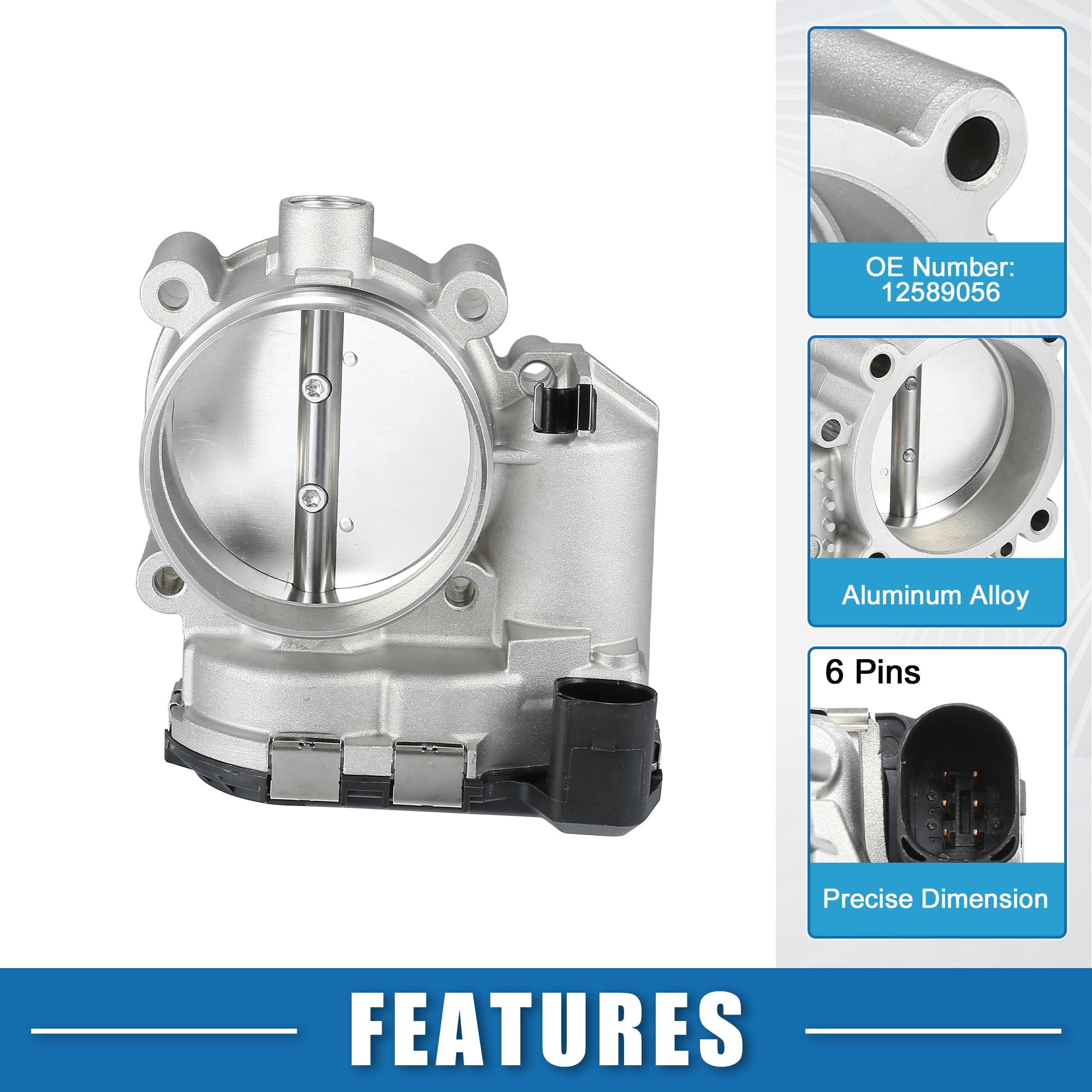 1 Pcs Throttle Body for Buick LaCrosse 3.6L V6 - Gas 2005-2008 Replace No.12589056