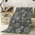 thumbnail image 2 of Christmas Throw Blankets, Grey White Snowflakes Pattern Soft Fleece Blanket Decorative for Home Sofa Couch Chair Living Bedroom,40x50 Inches, Winter, 2 of 6