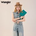 thumbnail image 6 of Wrangler Wristlet Clutch Wallet for Women Large Capacity Zipper Pouch with Detachable Wrist Strap, Turquoise, 6 of 7