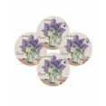 thumbnail image 7 of 15 Inch Round Placemats Set of 4, Purple Lavender Non Slip Heat Insulation PP Table Mats, Spring Floral Daisy Butterfly Leaves Beige Washable Place Mats for Kitchen Dining Party Table Decor, 7 of 7