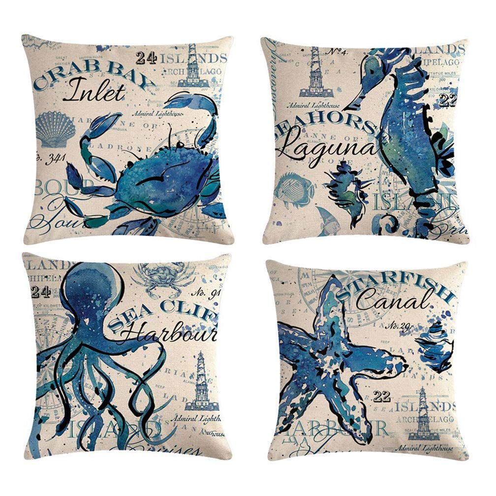 sea animals octopus cushion cover decorative sofa pillow covers US SELLER 
