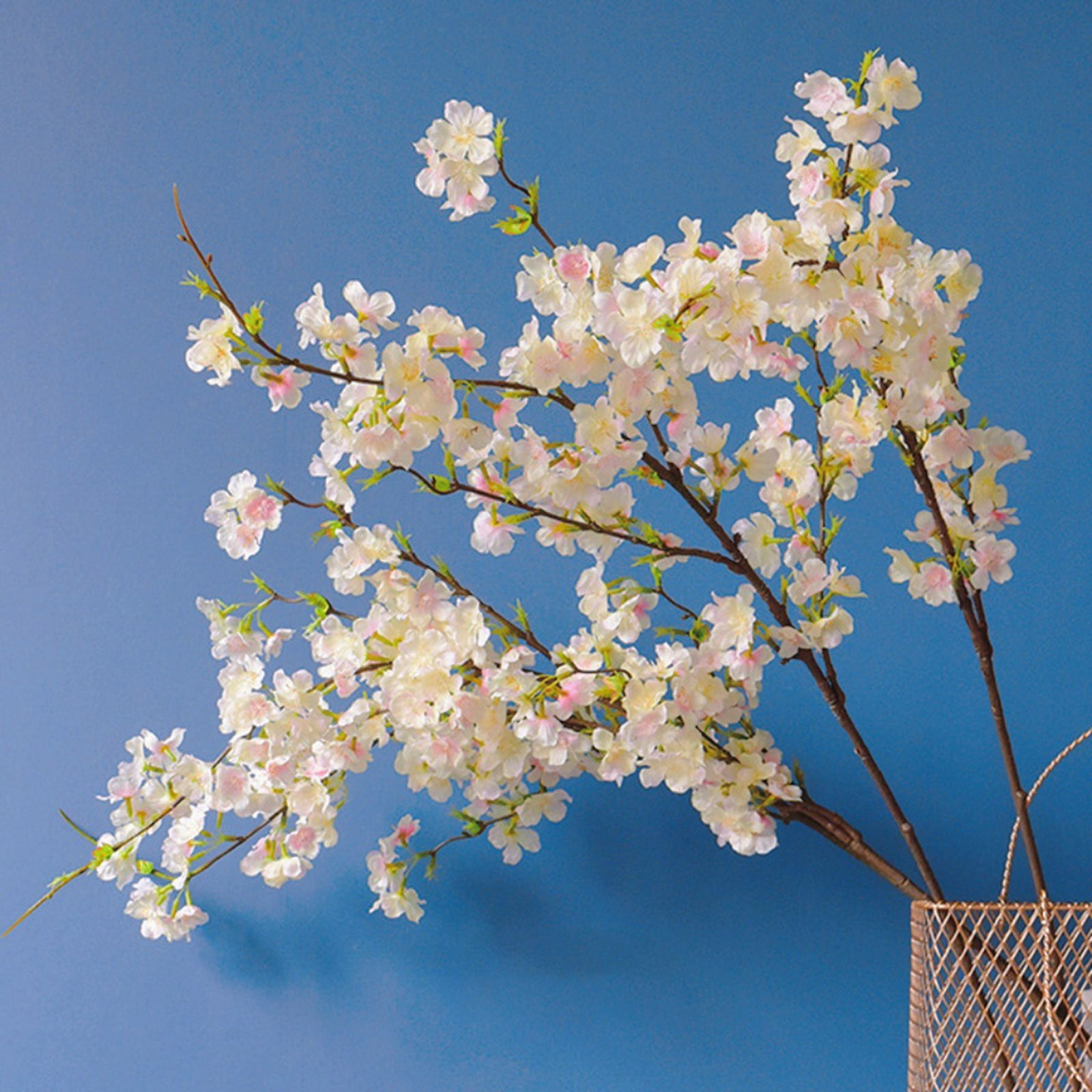 Tkrady Boutique Silk Cherry Blossom Branches, Artificial Cherry Blossom Tree Stems Cherry Flowers Vase Arrangements for Wedding Home Decor, Set of 3