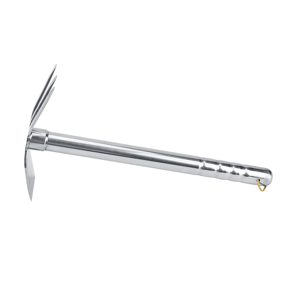 M Buder Steel Mini Rake with Rubber Handle, Heavy Duty Short Claw Rake Hand Cultivator Garden Tool for Digging and Aerating Soil (15.35 inches / 39 cm)