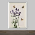 thumbnail image 3 of wall26 Framed Framed Canvas Print Wall Art Lavender Flowers with Bees and Newspaper Print Floral Botanical Digital Art Modern Chic Scenic Colorful for Living Room, Bedroom, Office - 24"x36", 3 of 5