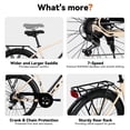 thumbnail image 4 of HILAND 26" Electric Bike for Adults with 500W Brushless Motor, 40Miles 20MPH Electric Mountain Bike with 36V 7.8AH Removable Battery UL2849,Beige, 4 of 7