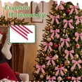 thumbnail image 2 of Yexmas 24pcs Striped Velvet Christmas Bows, Xmas Ribbon Bows Ornaments for Christmas Tree, Gift Wrapping,Crafts,Party, Wreath Garland Holiday Decor, 2 of 7