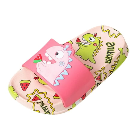 

SXcggal Shoes Dinosaur Cartoon Kids Slide Water Non-Slip Boy Sandals Girls Slipper Baby Shoes Fashionable Indoor Shoes Kids Slippers