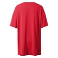 thumbnail image 3 of WDDDD Women‘s 2 Piece Athleisure Set Oversized Short Sleeve Shirt with Biker Shorts Red XS, 3 of 7