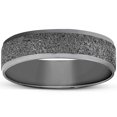 thumbnail image 1 of Mens 10K Black Gold Textured Wedding Band, 1 of 2