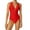 Red, variant on Bathing Suit Women One Piece Tummy Control Swimsuit Women Women's Ruffled Swimsuit V Neck Lace Up