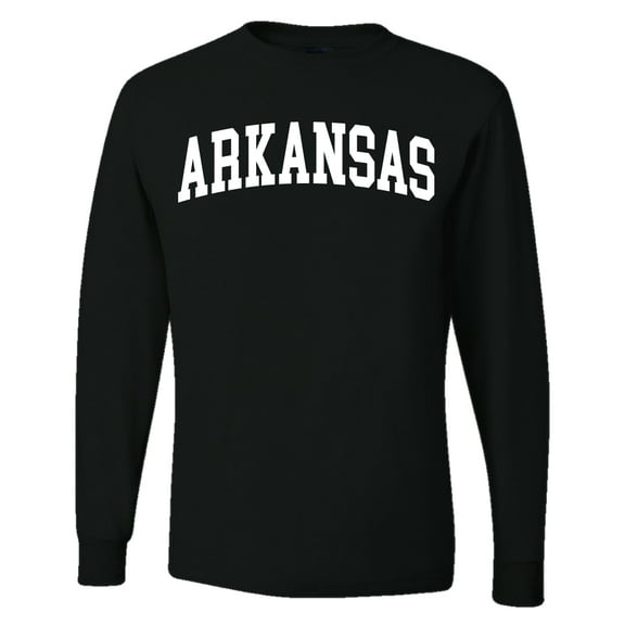 Wild Bobby State of Arkansas College Style Men Long Sleeve Shirt