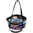 thumbnail image 5 of Fish Canvas Leather Mix Tote Bag with Twill, Sponge, and Jeanette Material, 30x10.5x39cm - Handheld Fashion Shoulder Purse for Women, 5 of 5